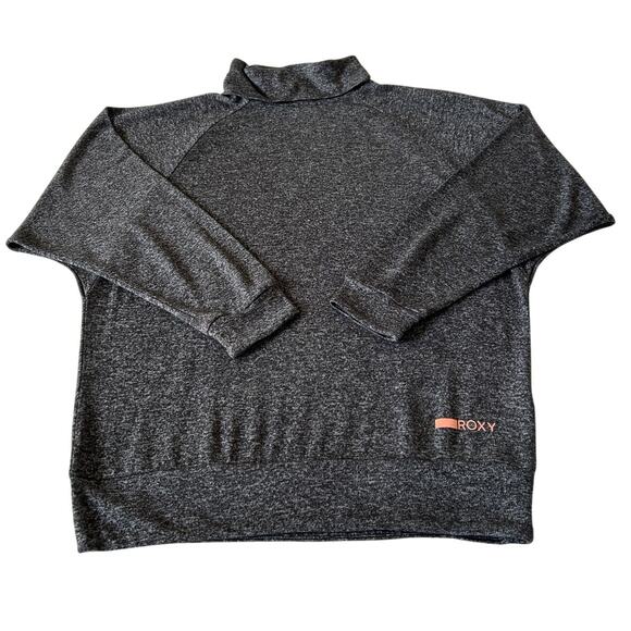Roxy Top Women's Turtleneck Long Sleeve Pullover Gray Stretchy Size S - Picture 1 of 9